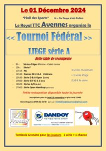 Tournoi Fédéral Liège 24-25 Avennes